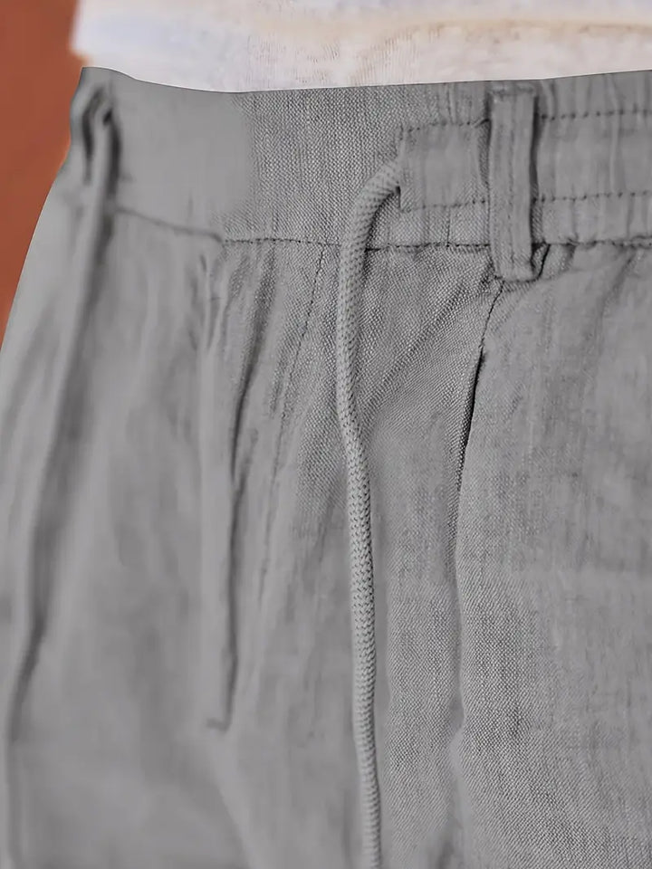 MOREL & LAURENT PARIS | PANTALONS LARGES EN LIN AVEC CORDON