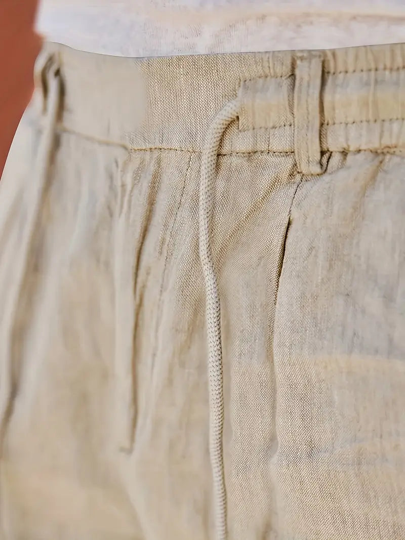 MOREL & LAURENT PARIS | PANTALONS LARGES EN LIN AVEC CORDON