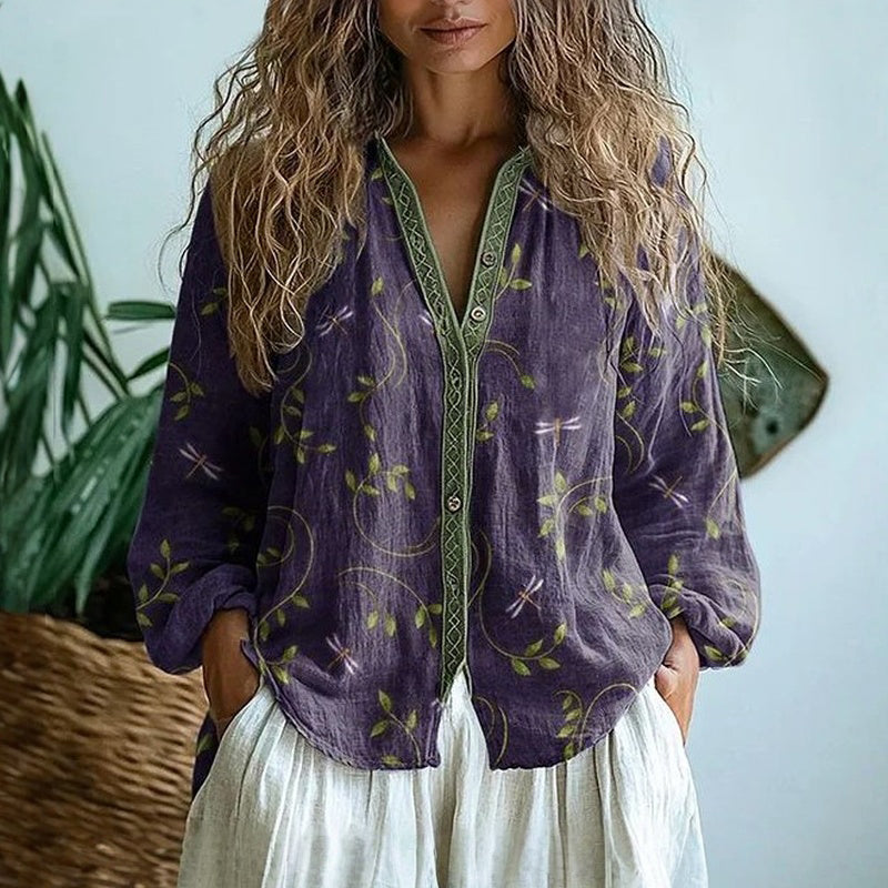 Brianna™ | La Chemise Vintage pour une élégance classique et une touche de romantisme