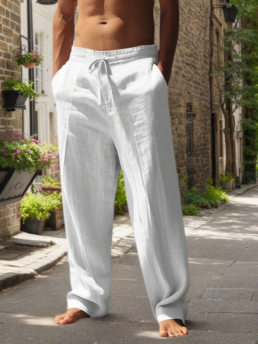 MOREL & LAURENT PARIS | PANTALON LÉGER EN LIN AVEC CORDON