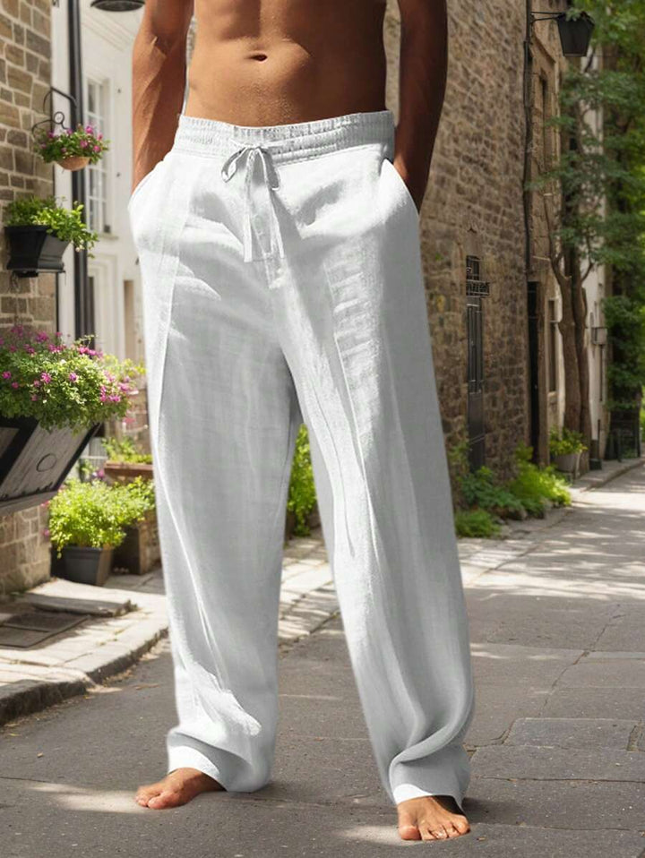 MOREL & LAURENT PARIS | PANTALON LÉGER EN LIN AVEC CORDON