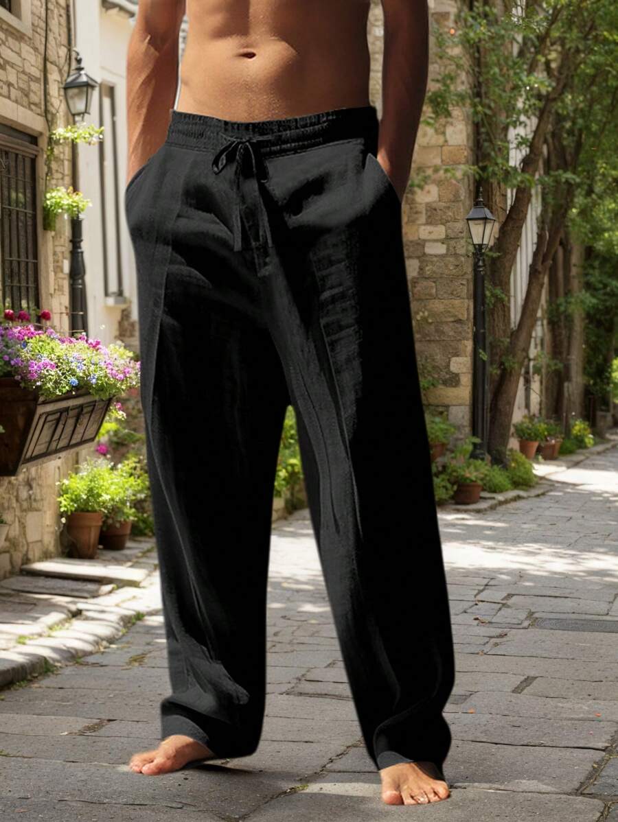 MOREL & LAURENT PARIS | PANTALON LÉGER EN LIN AVEC CORDON