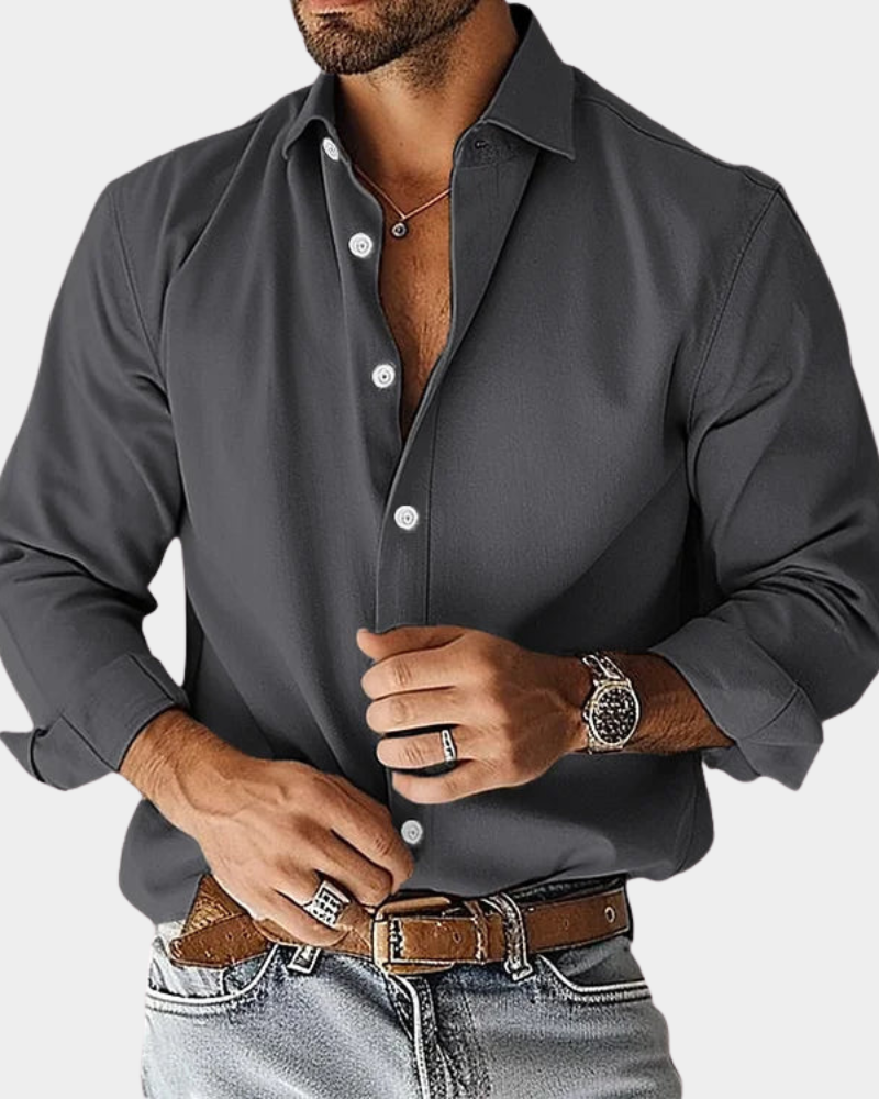 MOREL & LAURENT PARIS | CHEMISE BOUTONNÉE ÉTIREMENT COUPE SLIM POUR HOMME