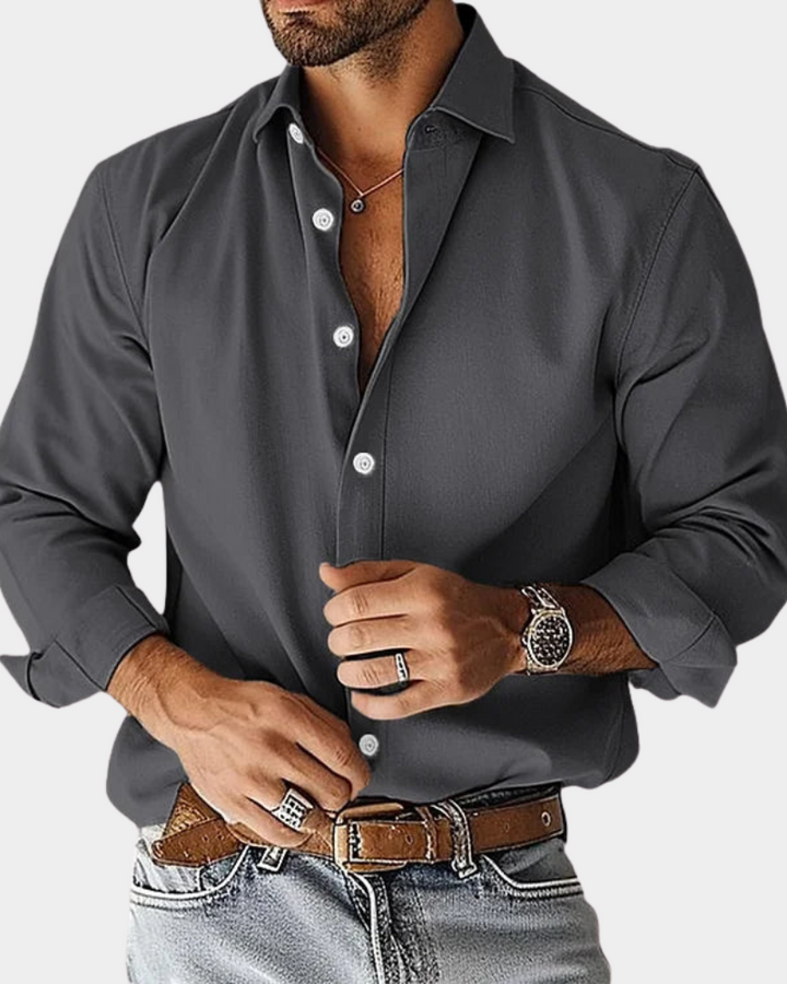 MOREL & LAURENT PARIS | CHEMISE BOUTONNÉE ÉTIREMENT COUPE SLIM POUR HOMME