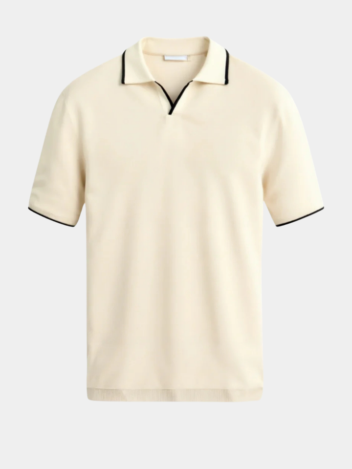 MOREL & LAURENT PARIS | POLO SUR MESURE EN PIQUÉ AVEC DÉTAILS CONTRASTANTS