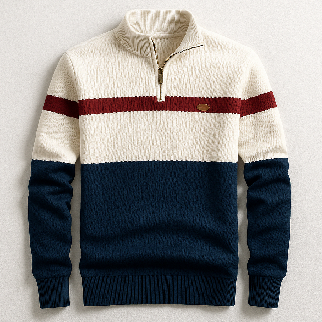 MOREL & LAURENT PARIS | PULL HOMME AVEC ZIP AU COL