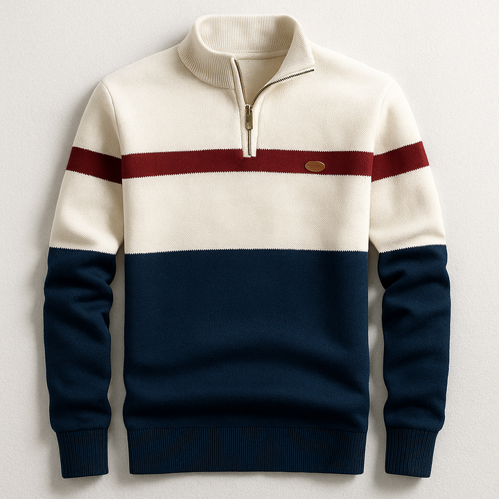 MOREL & LAURENT PARIS | PULL HOMME AVEC ZIP AU COL