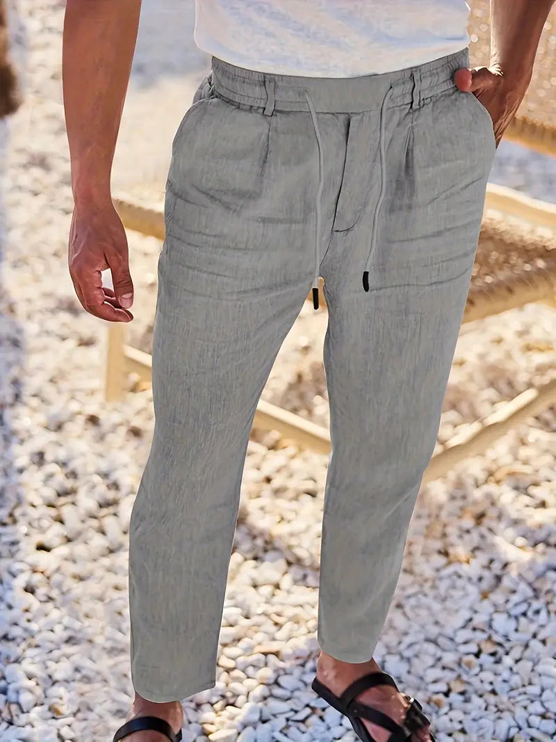MOREL & LAURENT PARIS | PANTALONS LARGES EN LIN AVEC CORDON
