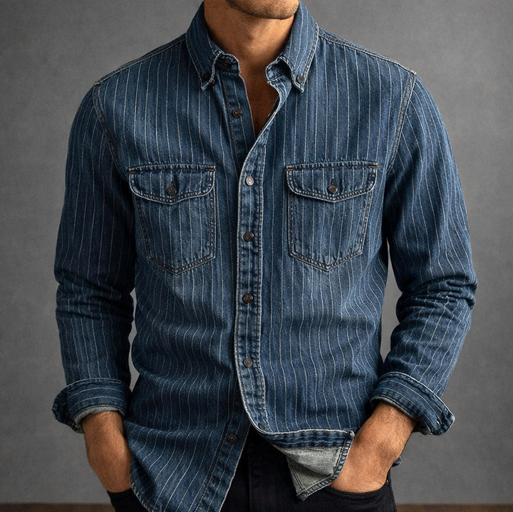MOREL & LAURENT PARIS | CHEMISE À RAYURES MANCHES LONGUES POUR HOMME