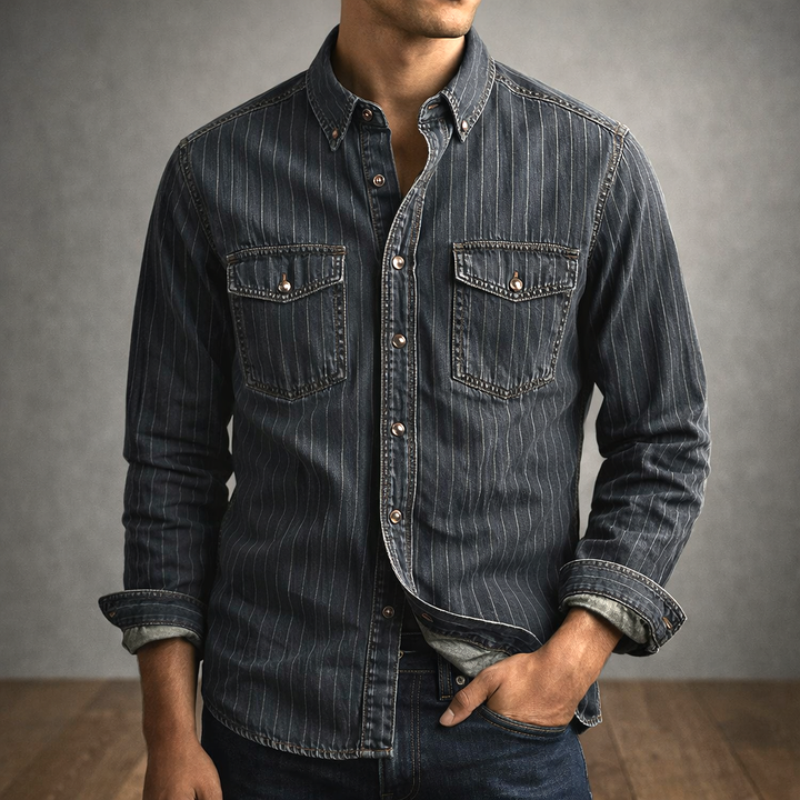 MOREL & LAURENT PARIS | CHEMISE À RAYURES MANCHES LONGUES POUR HOMME