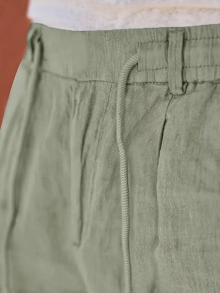 MOREL & LAURENT PARIS | PANTALONS LARGES EN LIN AVEC CORDON
