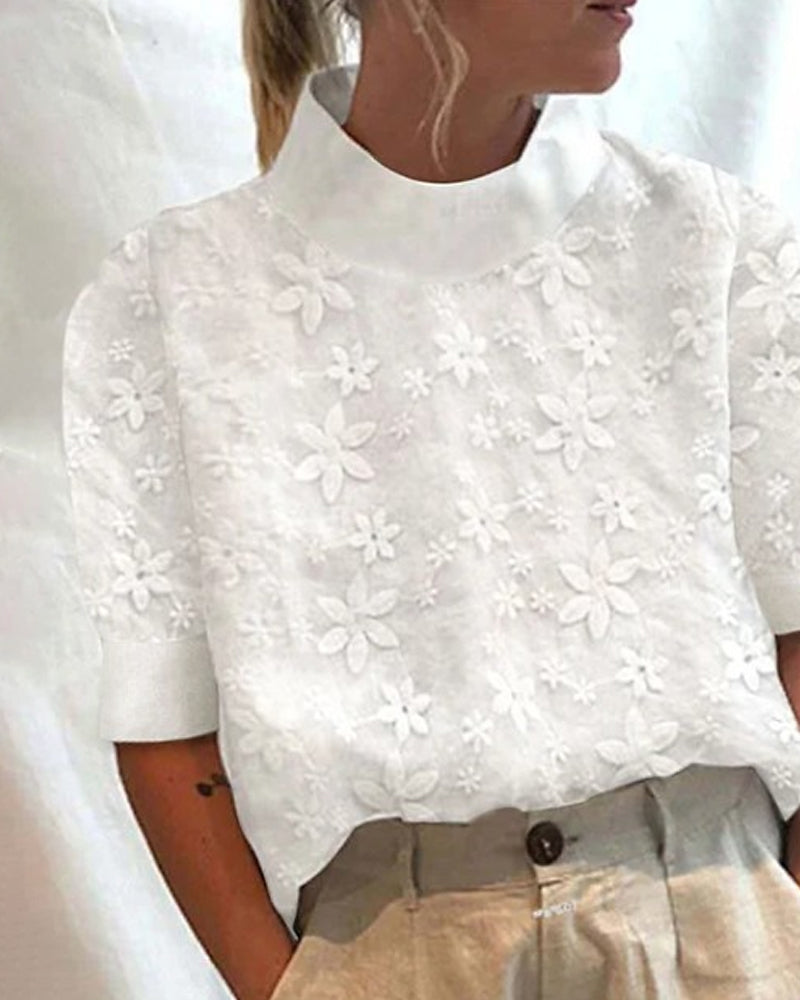 Amara | Blouse avec col montant discret