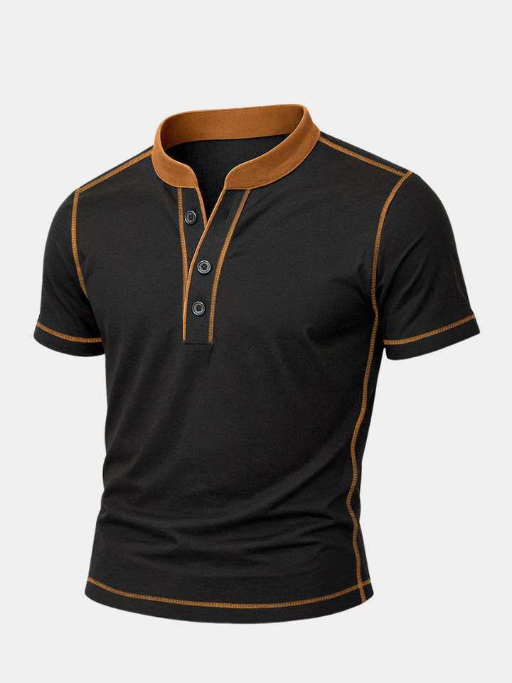MOREL & LAURENT PARIS | CHEMISE HENLEY AVEC BORD EMBER