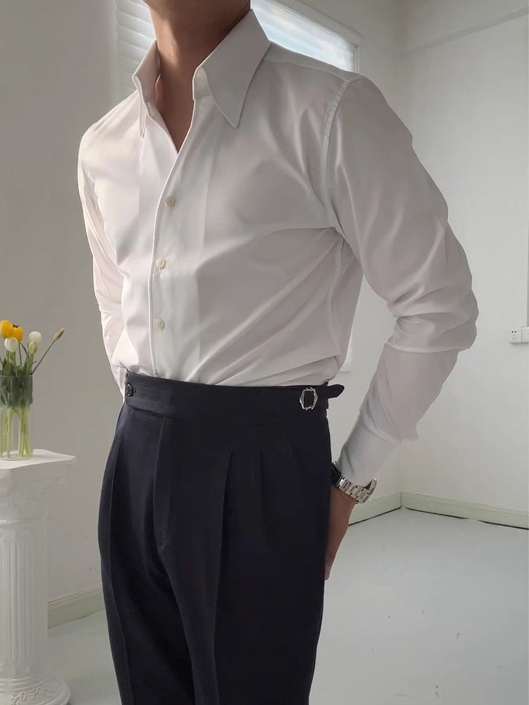 MOREL & LAURENT PARIS | CHEMISE ATHLÉTIQUE ITALIENNE POUR HOMME EN BAMBOU