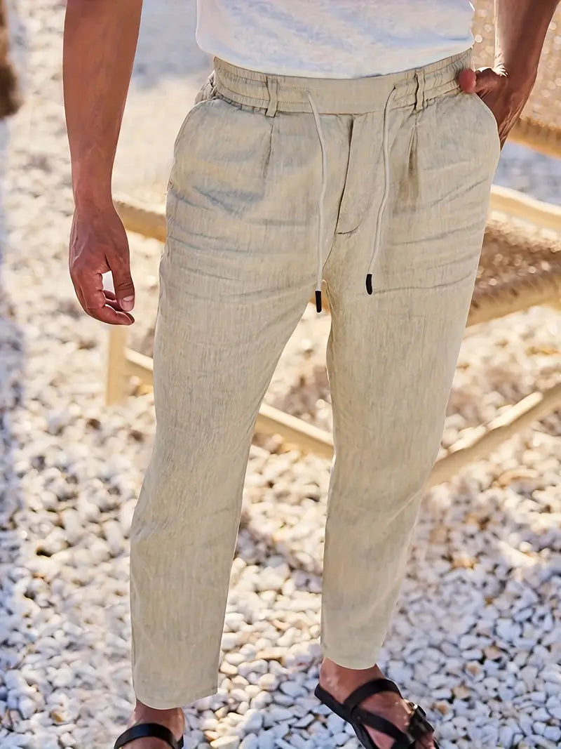 MOREL & LAURENT PARIS | PANTALONS LARGES EN LIN AVEC CORDON