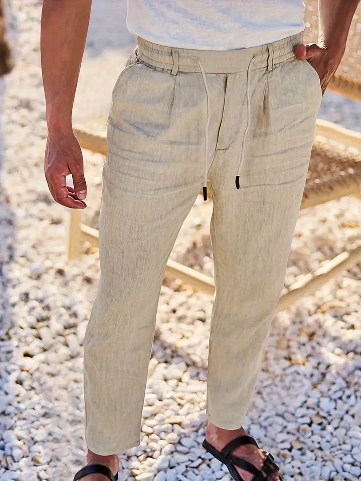 MOREL & LAURENT PARIS | PANTALONS LARGES EN LIN AVEC CORDON