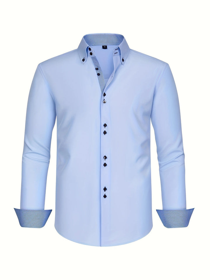 MOREL & LAURENT PARIS | CHEMISE ÉLÉGANTE LÉGÈRE AVEC DÉTAILS CONTRASTÉS