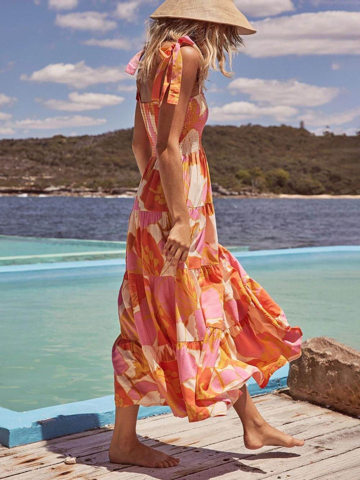 Marina | Robe caraco plissée imprimé "Sea Charm"