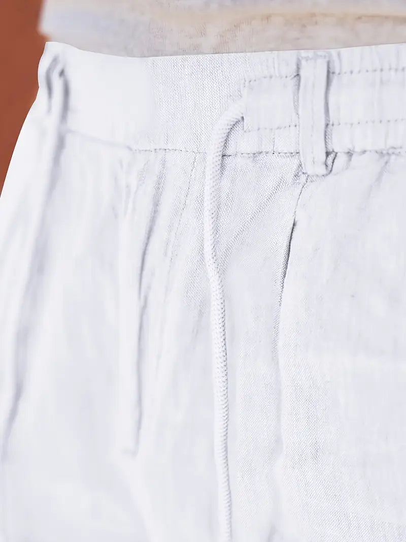 MOREL & LAURENT PARIS | PANTALONS LARGES EN LIN AVEC CORDON