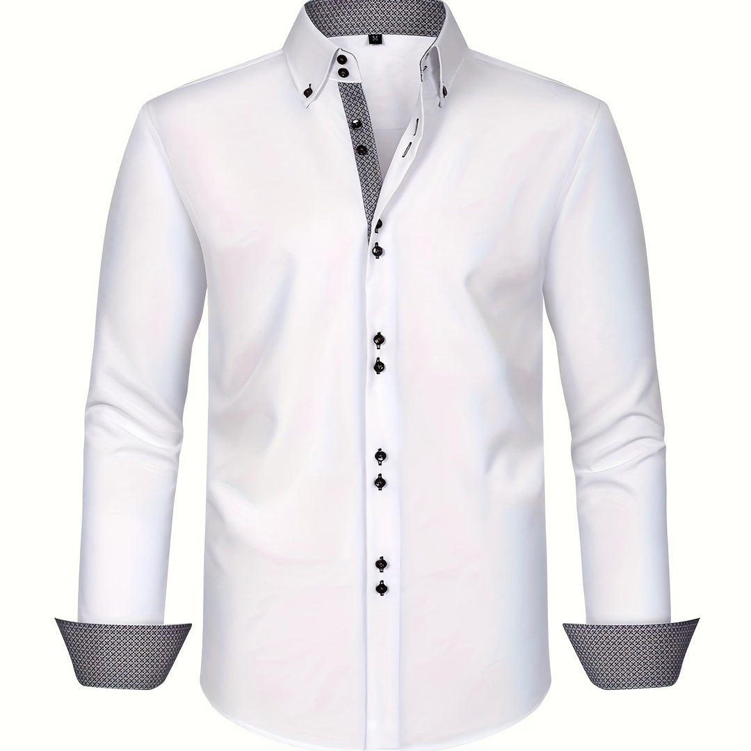 MOREL & LAURENT PARIS | CHEMISE ÉLÉGANTE LÉGÈRE AVEC DÉTAILS CONTRASTÉS