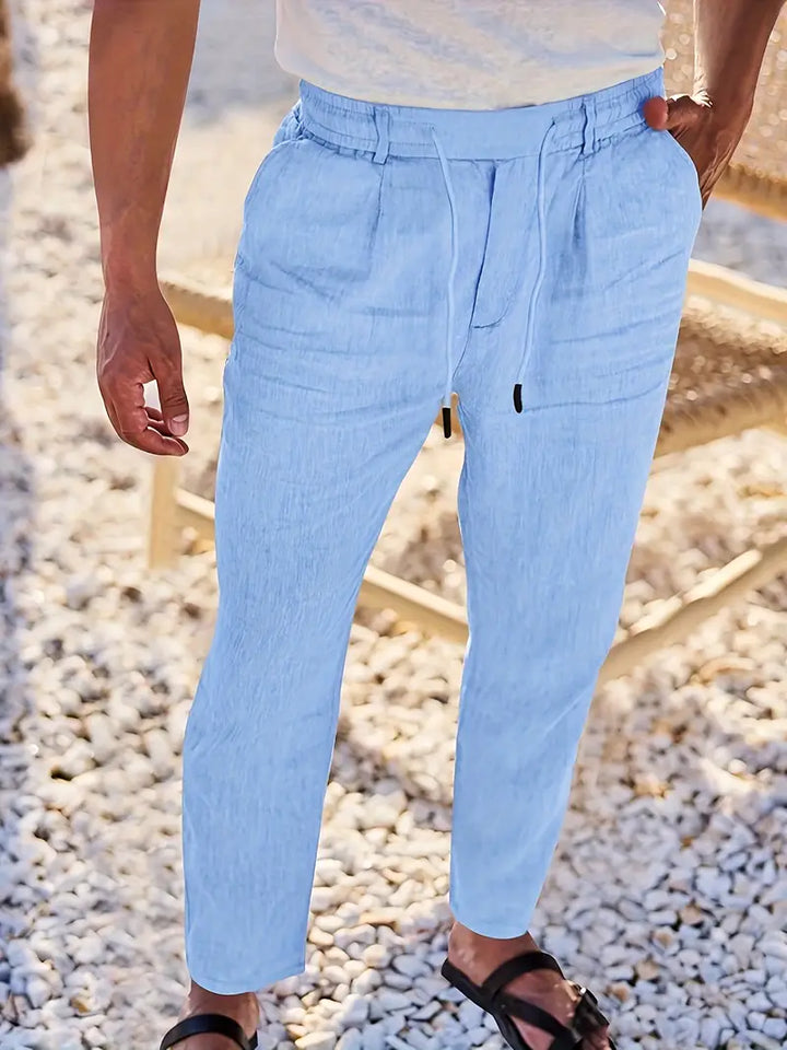 MOREL & LAURENT PARIS | PANTALONS LARGES EN LIN AVEC CORDON