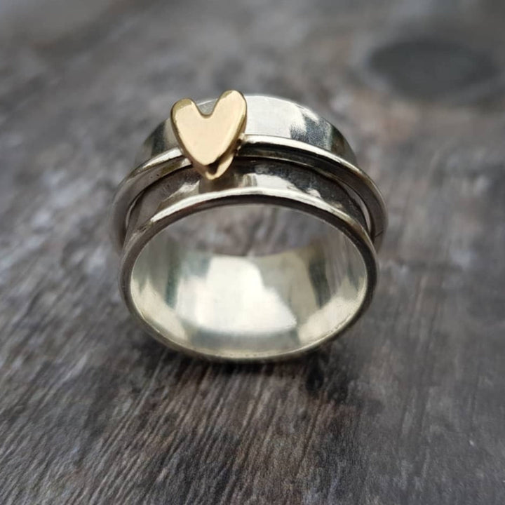 MOREL & LAURENT PARIS | BAGUE EN ARGENT CŒUR DORÉ