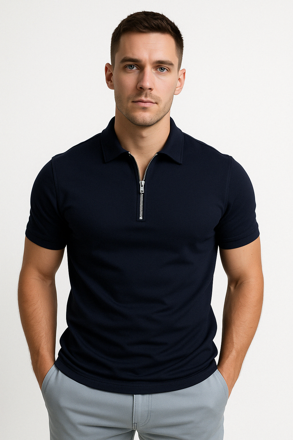 MOREL & LAURENT PARIS | POLO MODERNE AVEC ZIP MI-HAUT