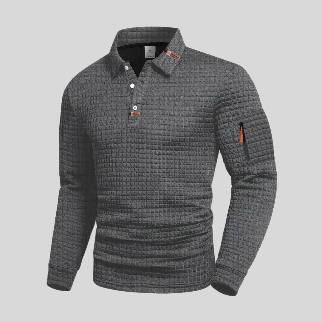 MOREL & LAURENT PARIS | POLO À MANCHES LONGUES TEXTURÉE