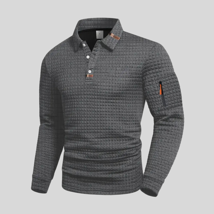 MOREL & LAURENT PARIS | POLO À MANCHES LONGUES TEXTURÉE