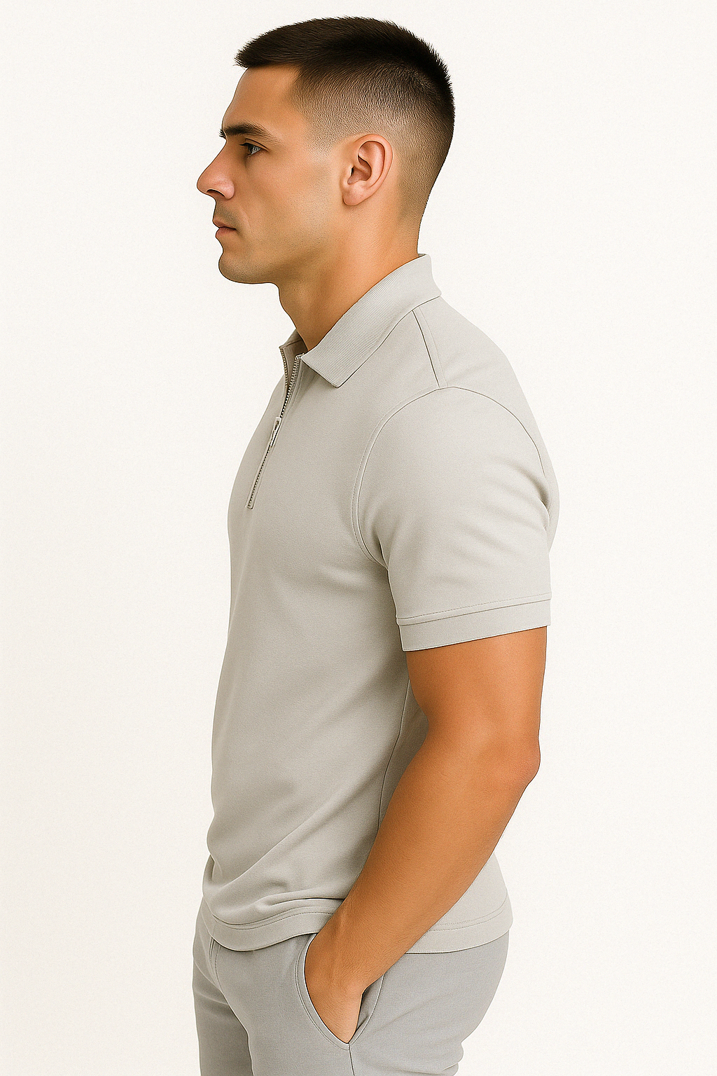 MOREL & LAURENT PARIS | POLO MODERNE AVEC ZIP MI-HAUT