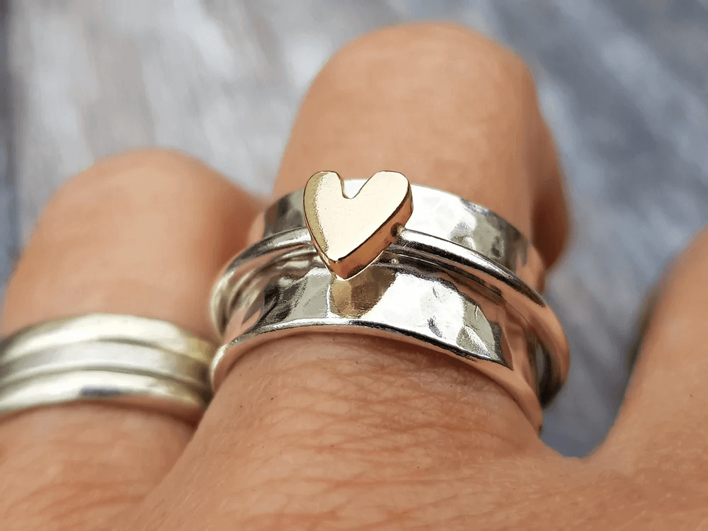 MOREL & LAURENT PARIS | BAGUE EN ARGENT CŒUR DORÉ