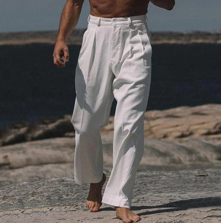 MOREL & LAURENT PARIS | THEO PANTALONS EN LIN À JAMBES LARGES