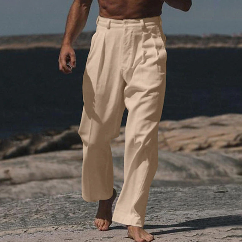 MOREL & LAURENT PARIS | THEO PANTALONS EN LIN À JAMBES LARGES
