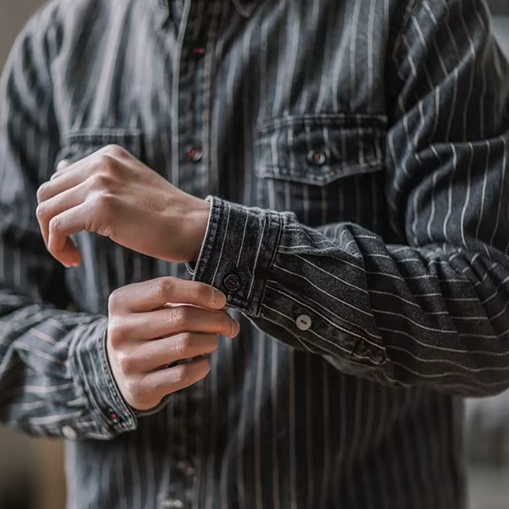 MOREL & LAURENT PARIS | CHEMISE À RAYURES MANCHES LONGUES POUR HOMME