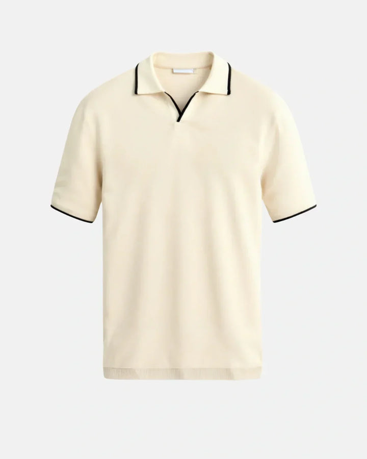 MOREL & LAURENT PARIS | POLO SUR MESURE EN PIQUÉ AVEC DÉTAILS CONTRASTANTS