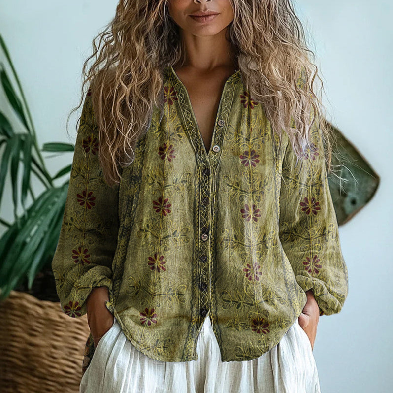Brianna™ | La Chemise Vintage pour une élégance classique et une touche de romantisme