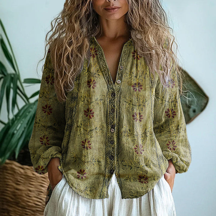 Brianna™ | La Chemise Vintage pour une élégance classique et une touche de romantisme