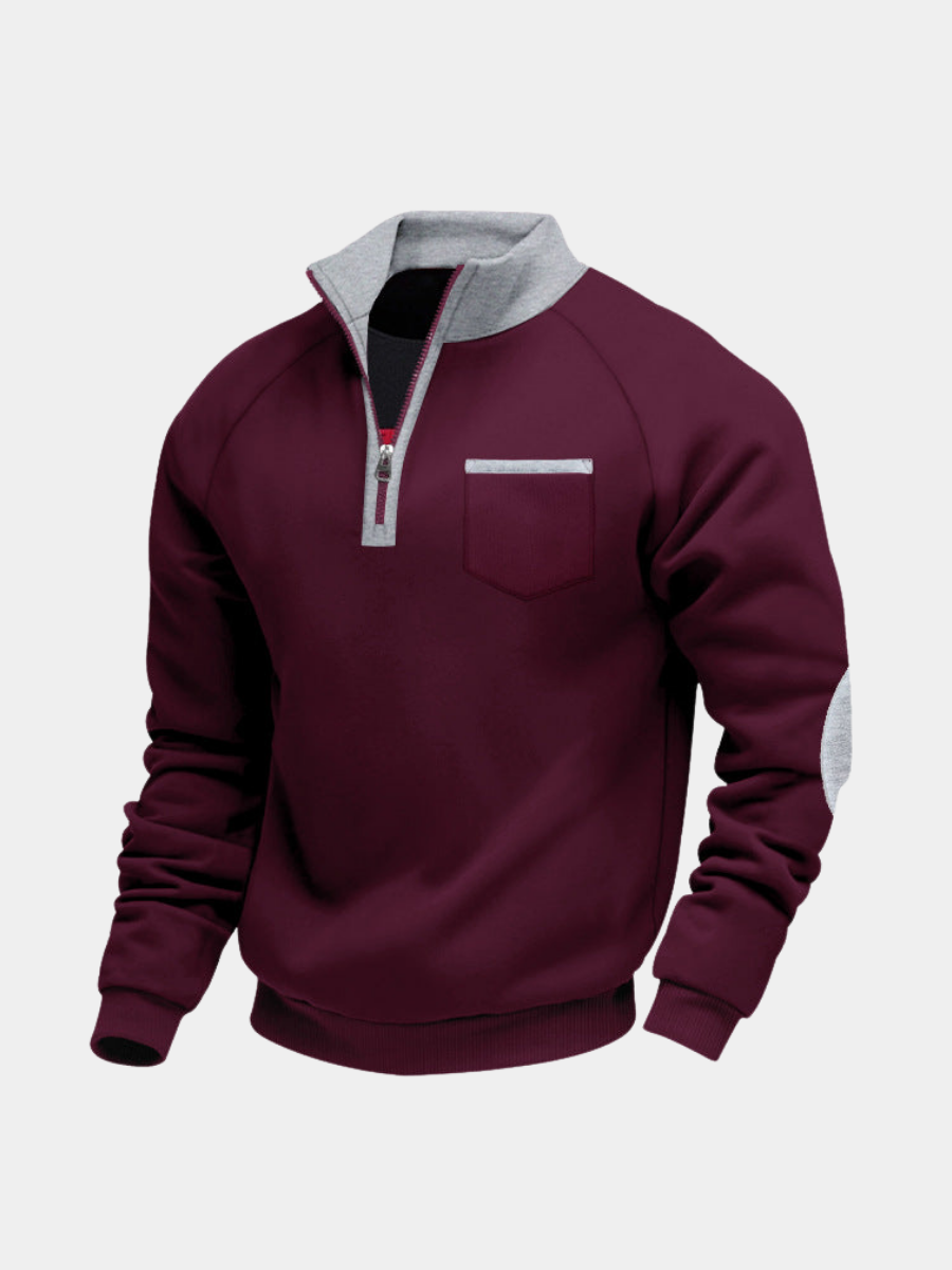 MOREL & LAURENT PARIS | PULL EN POLAIRE AVEC MOITIÉ ZIP POUR HOMME