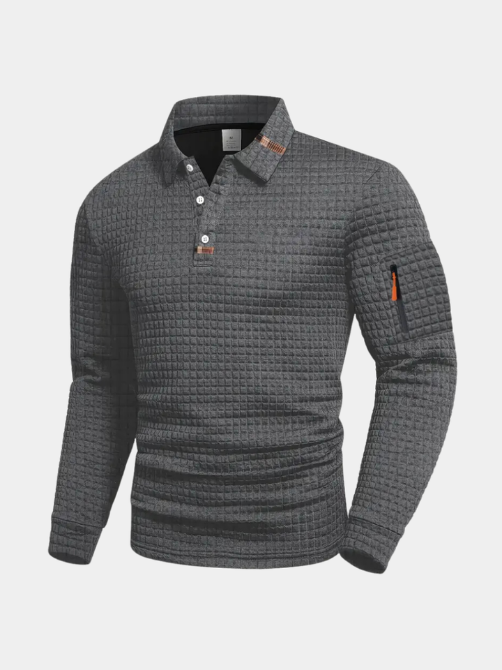 MOREL & LAURENT PARIS | POLO À MANCHES LONGUES TEXTURÉE
