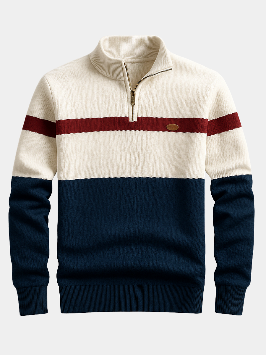 MOREL & LAURENT PARIS | PULL HOMME AVEC ZIP AU COL
