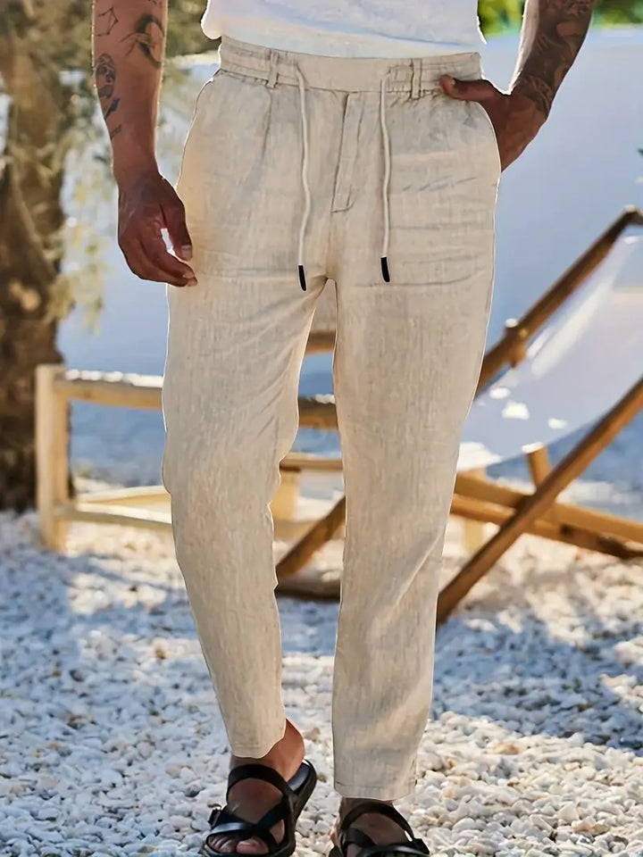 MOREL & LAURENT PARIS | PANTALONS LARGES EN LIN AVEC CORDON