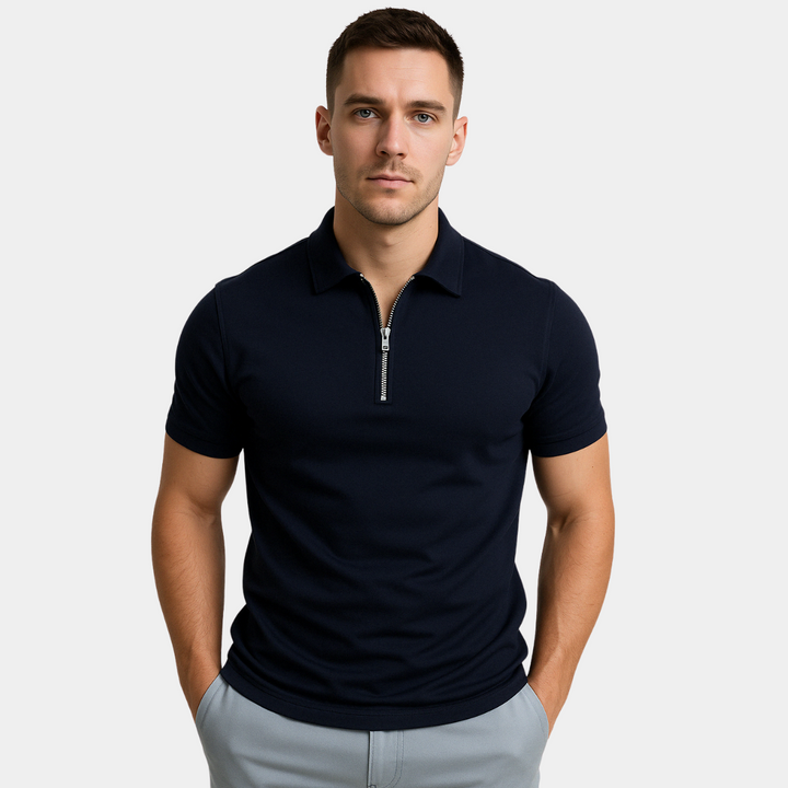 MOREL & LAURENT PARIS | POLO MODERNE AVEC ZIP MI-HAUT