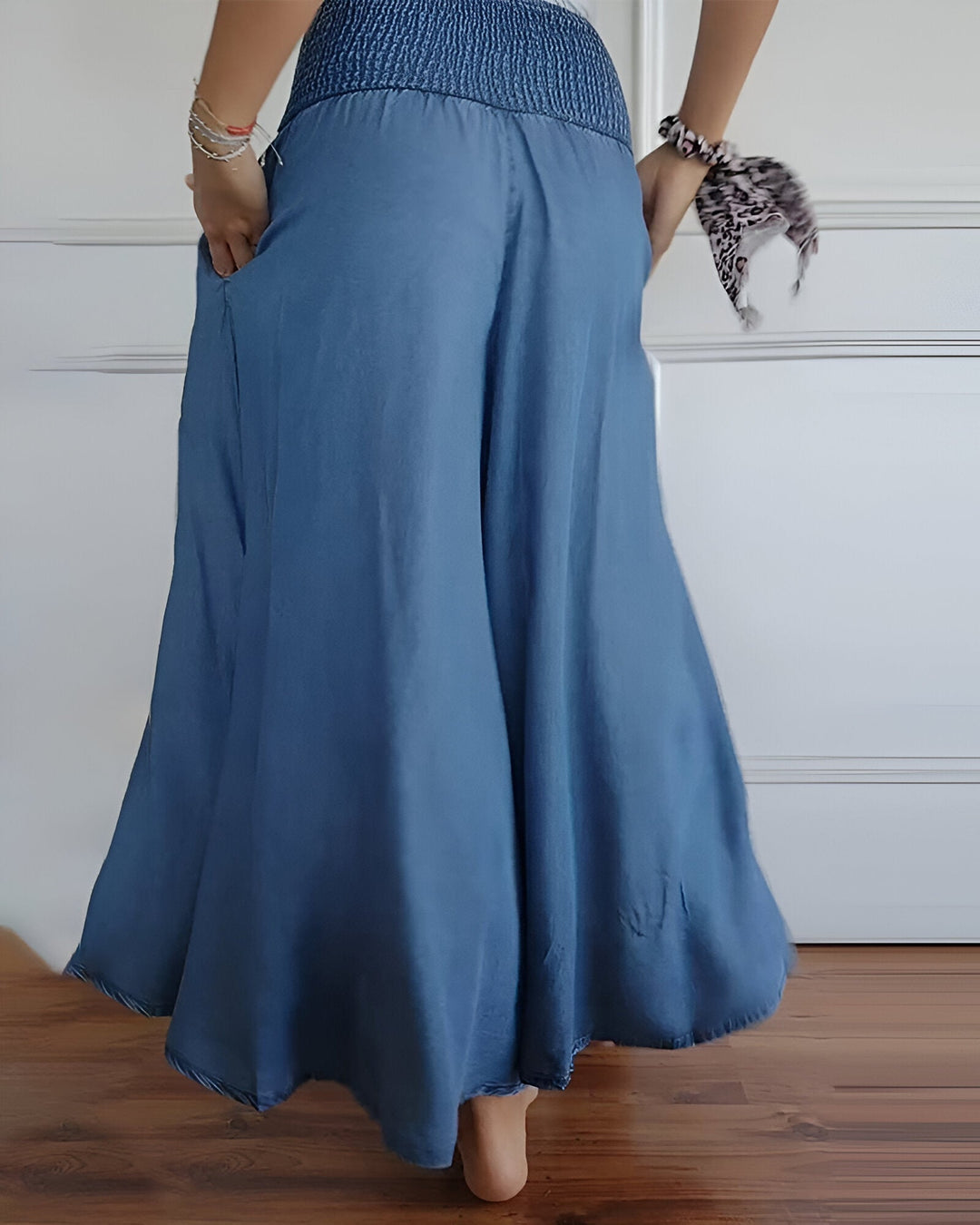 MOREL & LAURENT PARIS | Pantalon large pour femme avec taille smockée