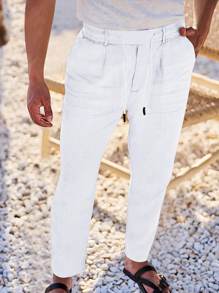MOREL & LAURENT PARIS | PANTALONS LARGES EN LIN AVEC CORDON
