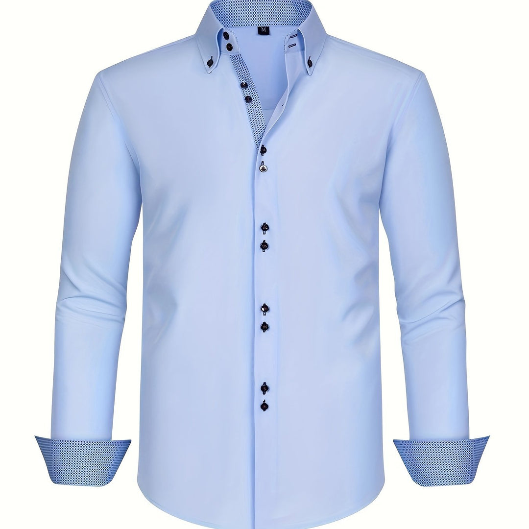 MOREL & LAURENT PARIS | CHEMISE ÉLÉGANTE LÉGÈRE AVEC DÉTAILS CONTRASTÉS