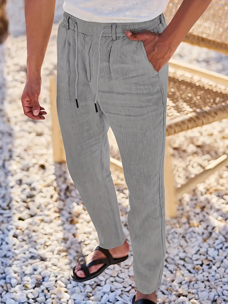 MOREL & LAURENT PARIS | PANTALONS LARGES EN LIN AVEC CORDON