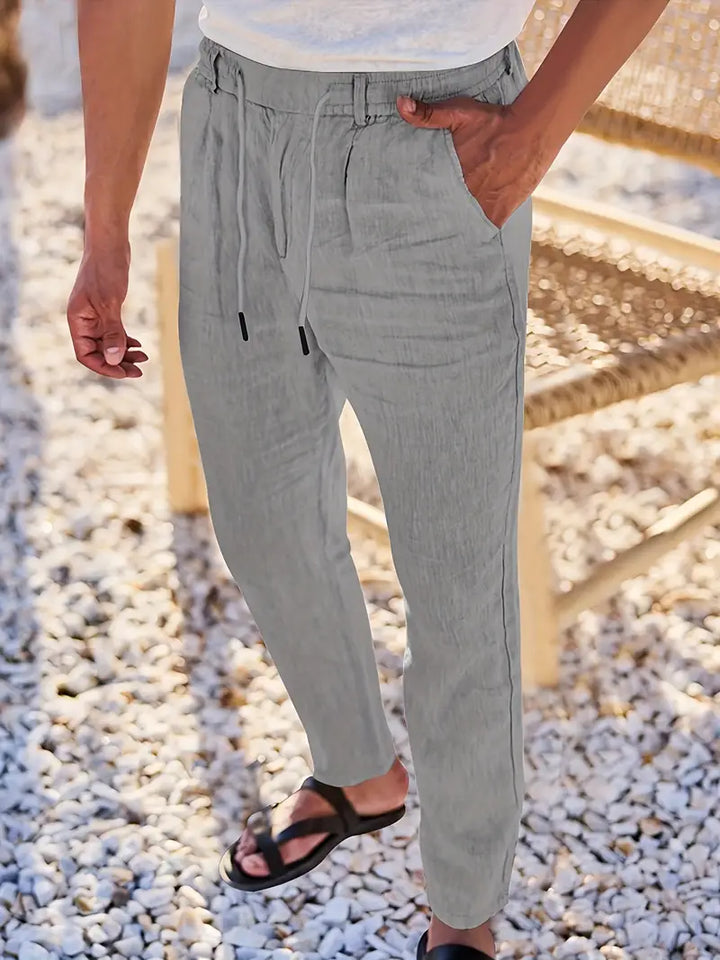 MOREL & LAURENT PARIS | PANTALONS LARGES EN LIN AVEC CORDON