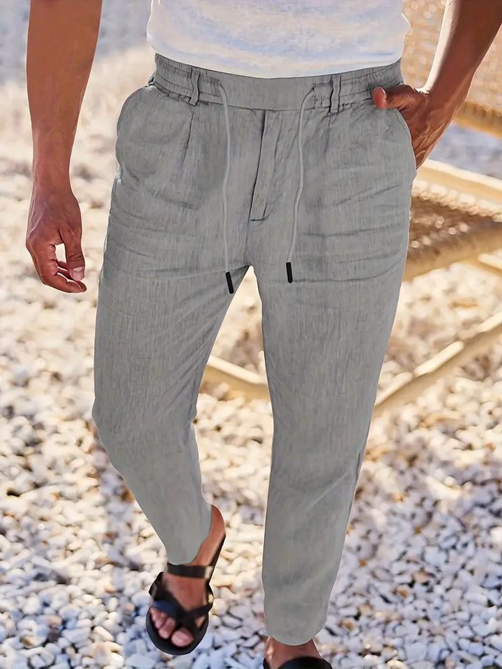 MOREL & LAURENT PARIS | PANTALONS LARGES EN LIN AVEC CORDON