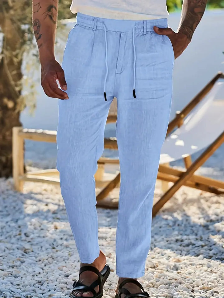 MOREL & LAURENT PARIS | PANTALONS LARGES EN LIN AVEC CORDON