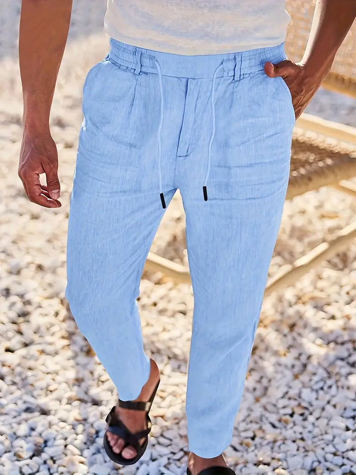 MOREL & LAURENT PARIS | PANTALONS LARGES EN LIN AVEC CORDON